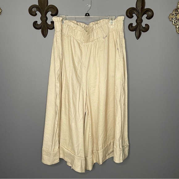 Lane Bryant khaki elastic rouge waist wide leg lightweight pants size 18/20 - Picture 1 of 5